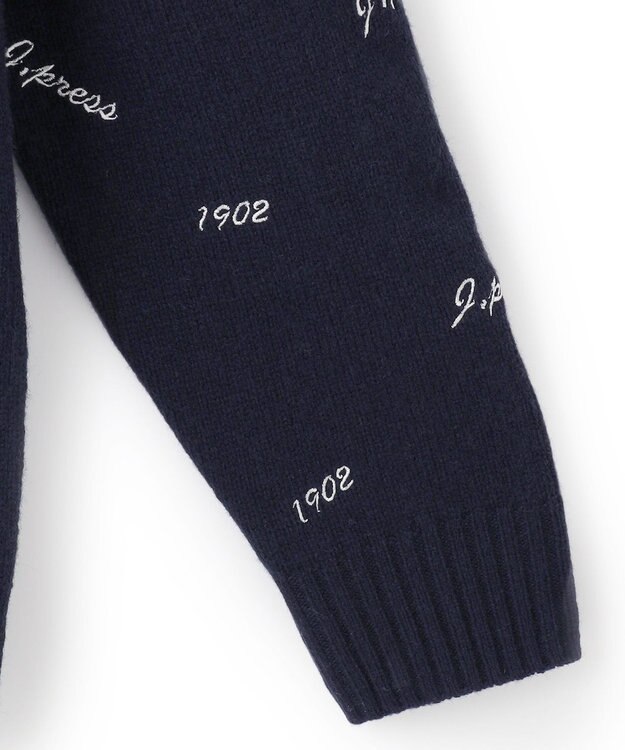 J.PRESS MEN エンブロイダリー クルーネックニット ネイビー系