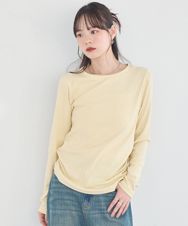 earth music&ecology サイドギャザープルオーバー Light Yellow