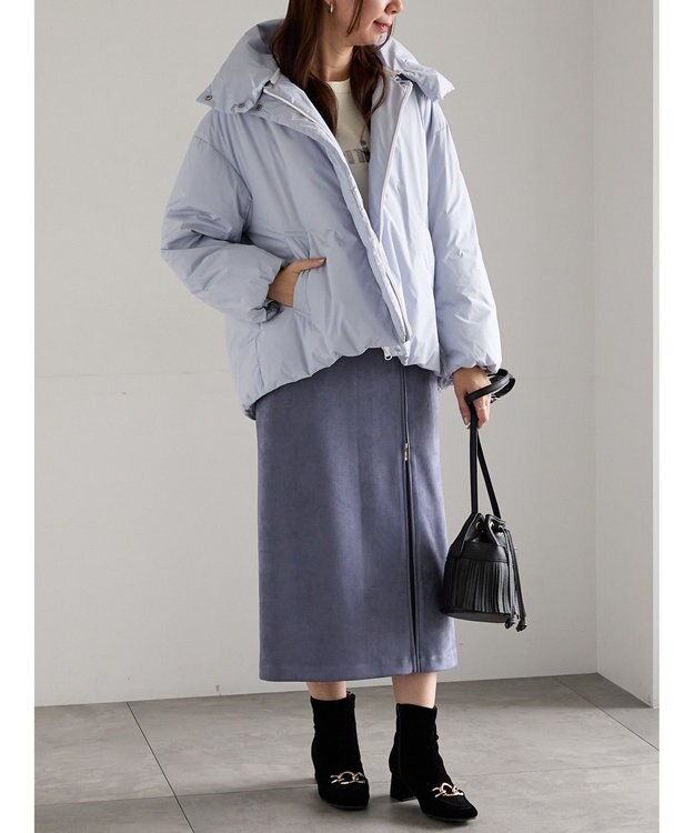 Te chichi スエードサイドZIPスカート ブルー