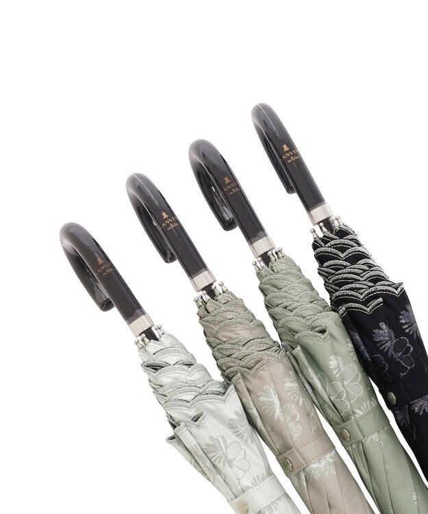 MOONBAT 【一級遮光/晴雨兼用日傘】ランバン オン ブルー (LANVIN en Blue)  長傘 日傘 フラワーグリッター キャメル