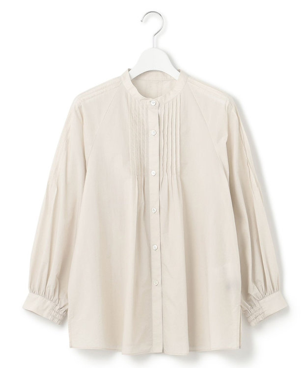 23区 ナイロンコットンポプリン ボリュームスリーブ ブラウス ベージュ系