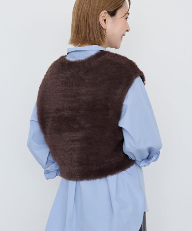 AMERICAN HOLIC 【選べる丈】シャギーニットベスト Brown