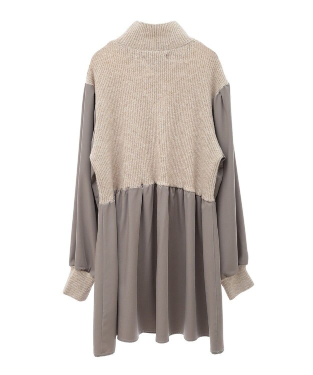 Green Parks ａ．布帛切り替えニットミニワンピース Beige