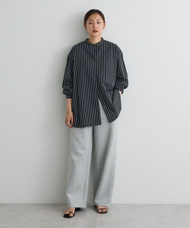 CRAFT STANDARD BOUTIQUE バンドカラーシャツ Stripe Navy