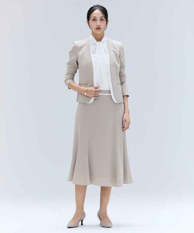 BEIGE, 【洗える・VERY NaVY 11月号掲載】CINDY / ダブルカラージャケット Taupe × White