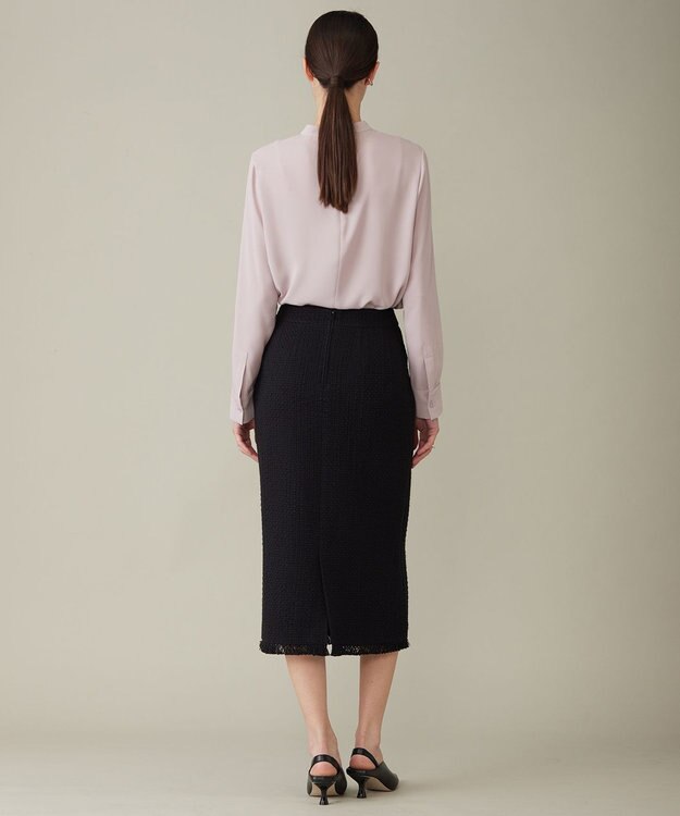 ICB 【セットアップ着用可能】ロービングツイード ナロースカート ブラック系