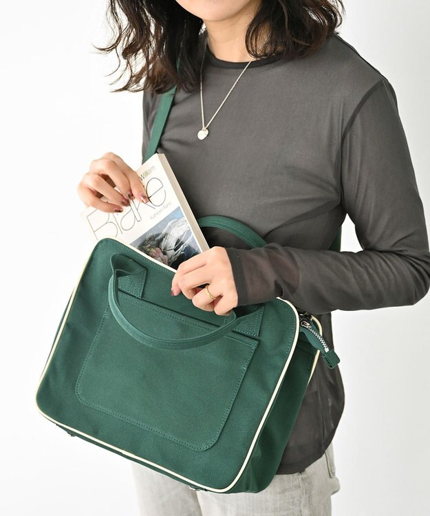YUSHI ARLE - 2WAY SHOULDER 帆布手さげ&ショルダーバッグ グリーン