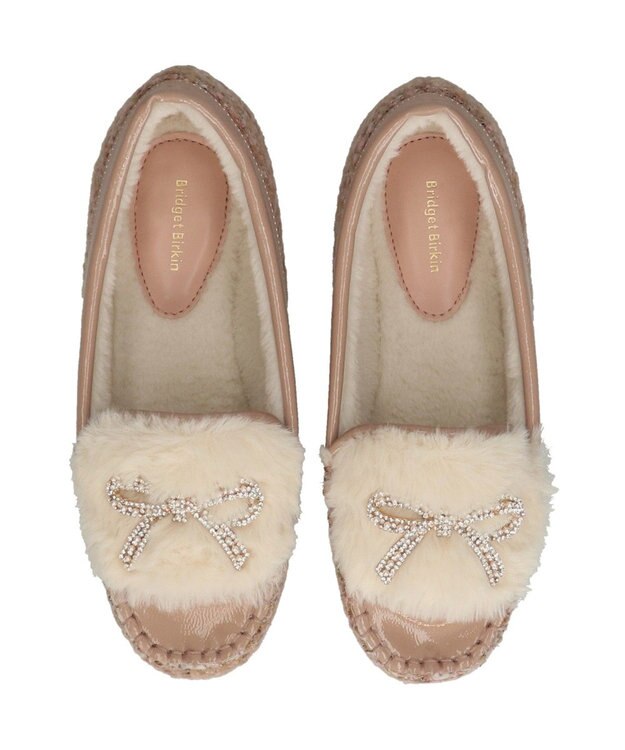 Bridget Birkin 【Bridget Birkin】キラキラリボンムートンシューズ ベージュコンビ