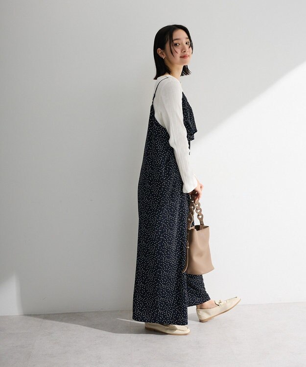 Green Parks フリルサロペット Dot Navy