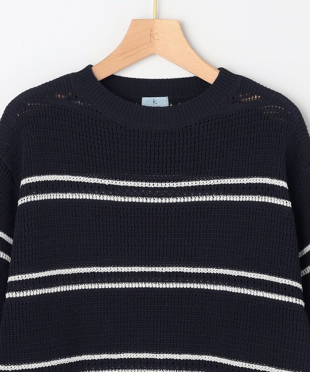 組曲 L 【先行予約】ボーダーレース ニット ホワイト系2