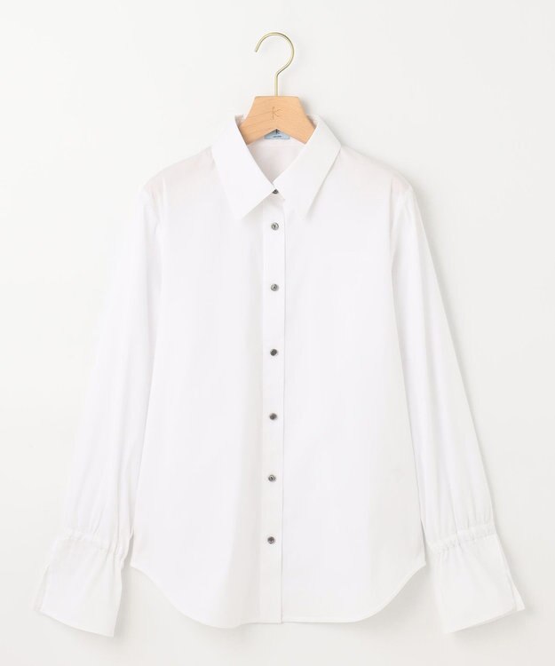 組曲 S コンパクトシャーティング フレア袖シャツ アイボリー系