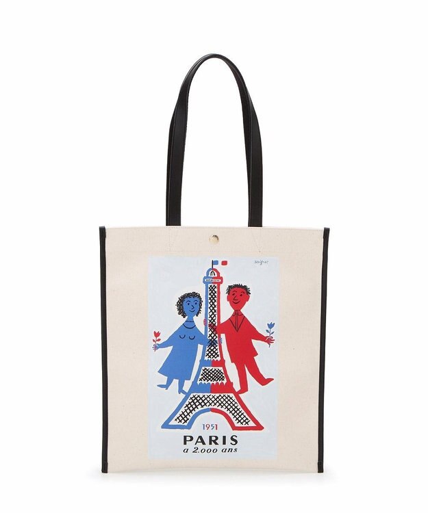 TOPKAPI 【Breath TOPKAPI】サヴィニャック × Breath TOPKAPI アート プリント フラット オーガニックキャンバス トート バッグ レッド