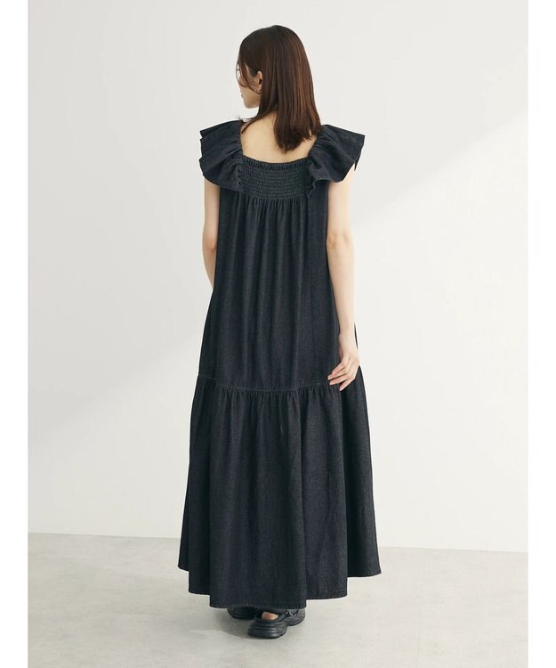 Green Parks ■ＥＳＣＡＲ　デニムピンタックワンピース Black