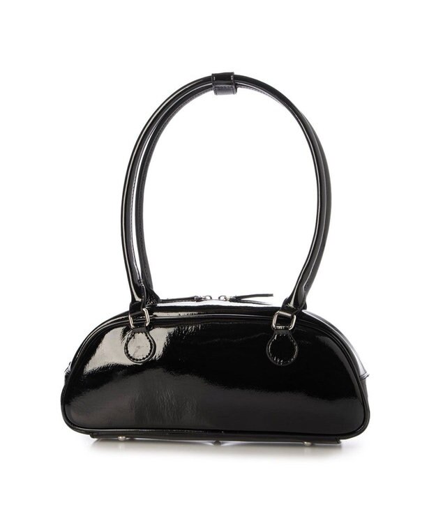 UNBILLION カシュカシュ cachecache / 横長エナメルボストン ブラック