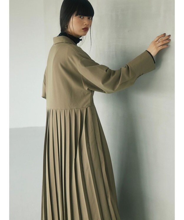 Green Parks armonia．プリーツシャツワンピース Beige