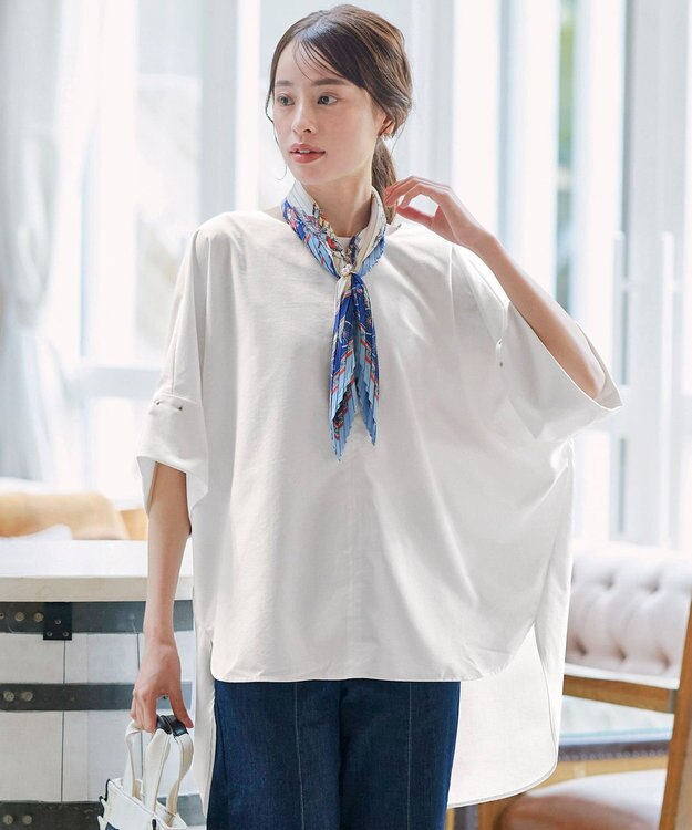 Tiaclasse 【洗える】ワイドスリーブドルマンブラウス オフホワイト