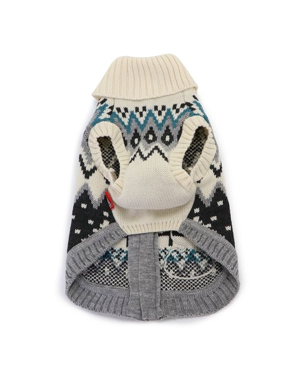 PET PARADISE スヌーピー 背中開き ニット雪遊び柄 《グレー》 中型犬 大型犬 グレー