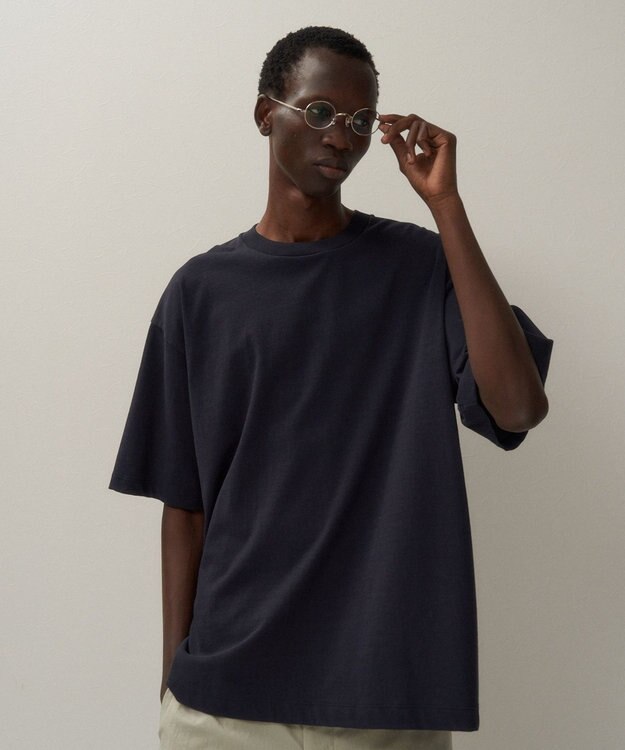 ATON FRESCA PLATE | ルーズフィットＴシャツ - UNISEX NAVY
