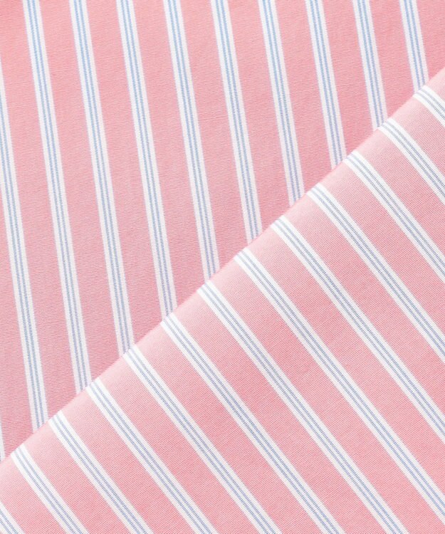 23区 【先行予約】CANCLINI レギュラーカラー ストライプ クロップドシャツ ピンク×サックスストライプ