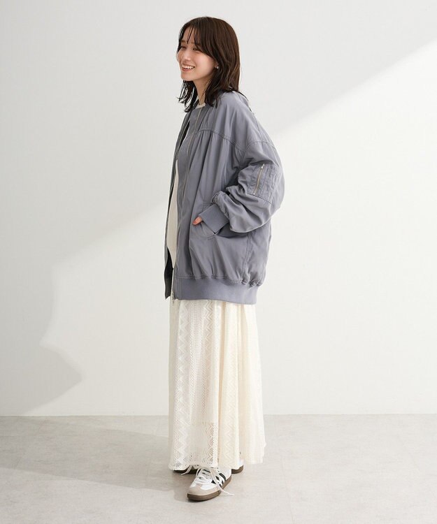 Green Parks ラウンド切替インドコットンレーススカート Off White