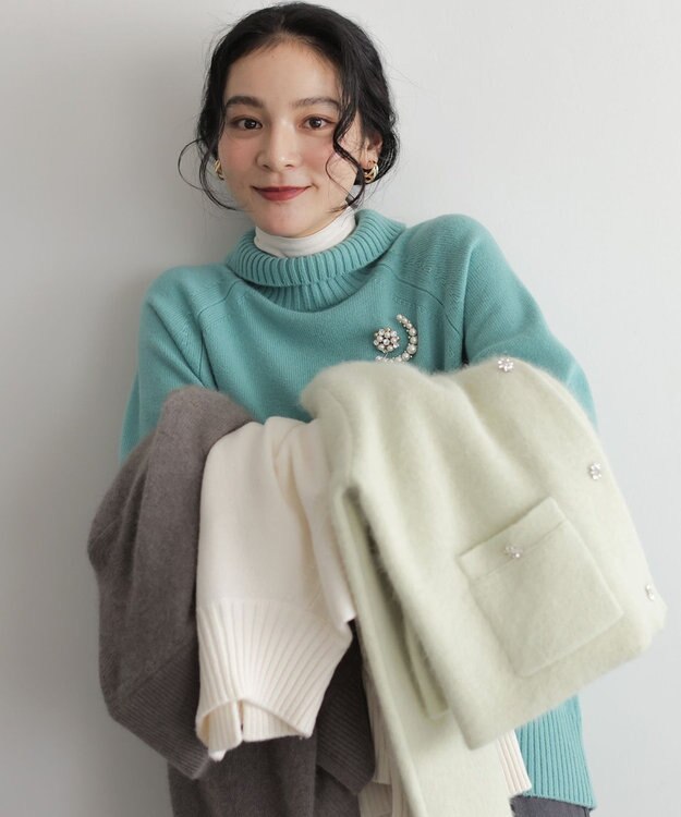 組曲 L ハイツイストシアー インナータートル ホワイト系