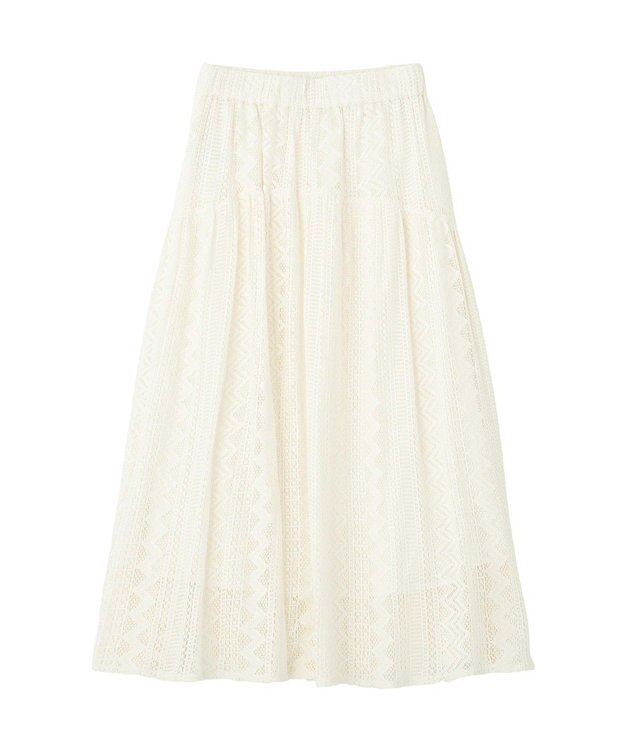 Green Parks ラウンド切替インドコットンレーススカート Off White