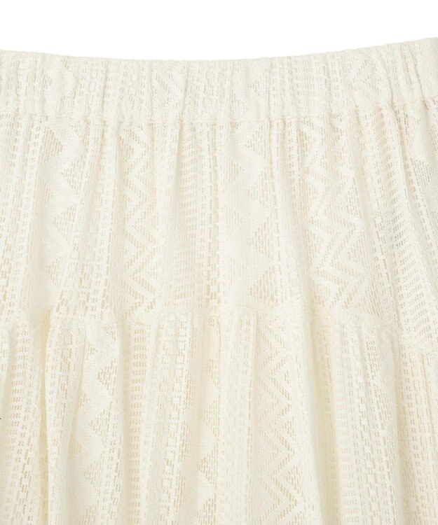 Green Parks ラウンド切替インドコットンレーススカート Off White