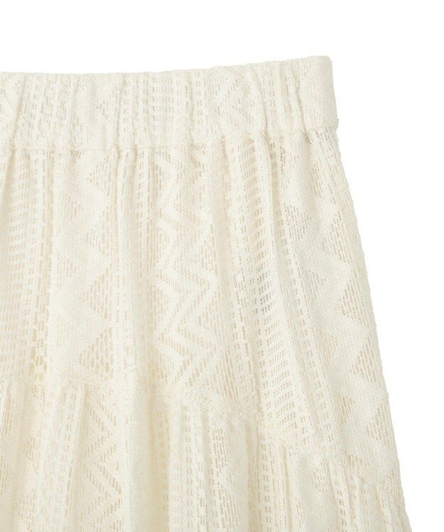 Green Parks ラウンド切替インドコットンレーススカート Off White