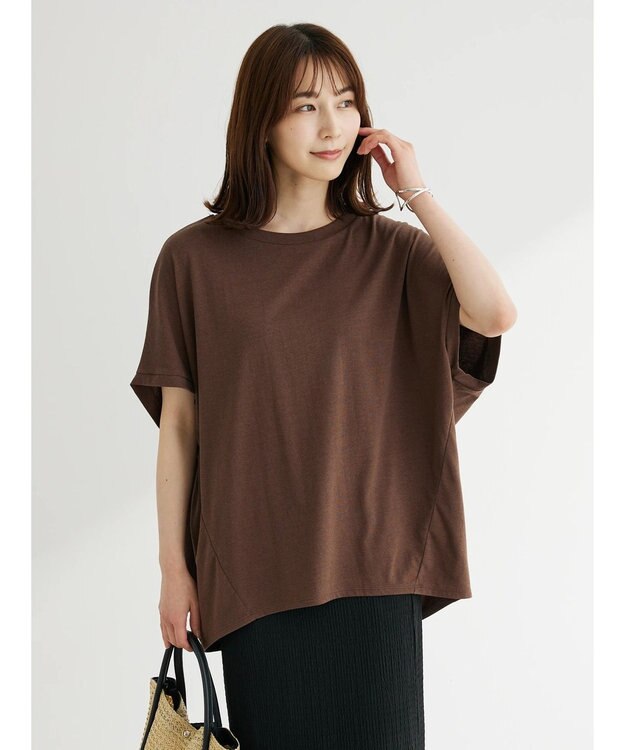 Green Parks 接触冷感半袖コクーンゆるプルオーバー Brown