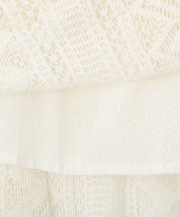 Green Parks ラウンド切替インドコットンレーススカート Off White