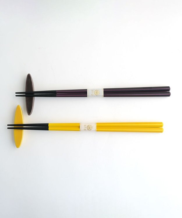 たち吉 【たち吉】かさね色箸・箸置セット移菊〈箸2膳・箸置2個〉 イエロー