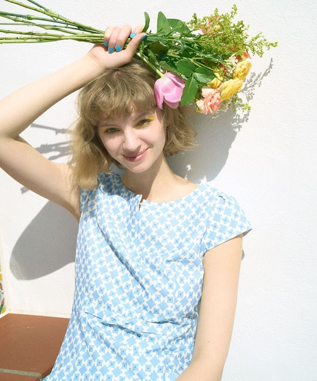 TOCCA 【洗える！】FOUR LEAVES ドレス ブルー系5