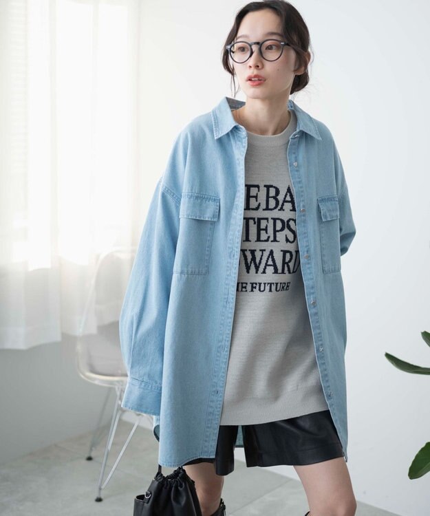 WEGO デニムBIGシャツ デニム淡色