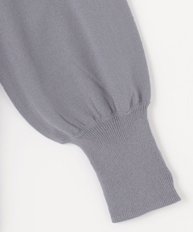 ANY SIS 【洗える】バスケット編み切替えニット ワンピース ブルーグレー