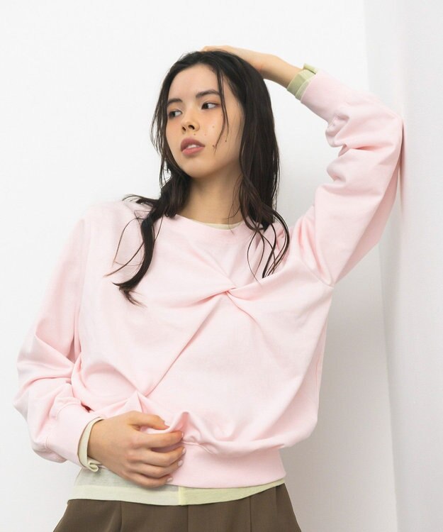 CRAFT STANDARD BOUTIQUE ミニ裏毛ツイストプルオーバー Light Pink