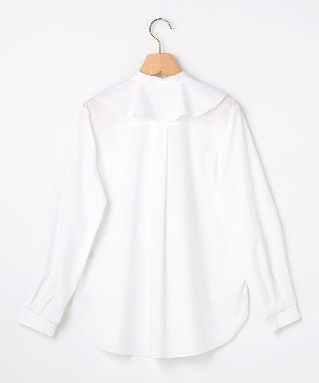 組曲 【KUMIKYOKU NAVY】コットンタッチシャーティングラッフルフレア ブラウス ホワイト系