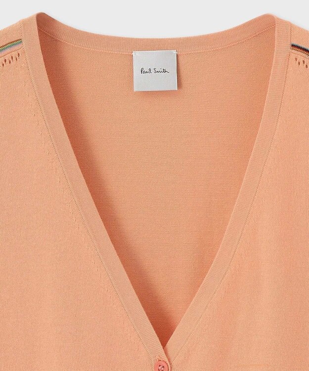 Paul Smith 【洗える】Signature Stripe アイレット カーディガン オレンジ