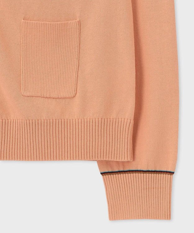 Paul Smith 【洗える】Signature Stripe アイレット カーディガン オレンジ