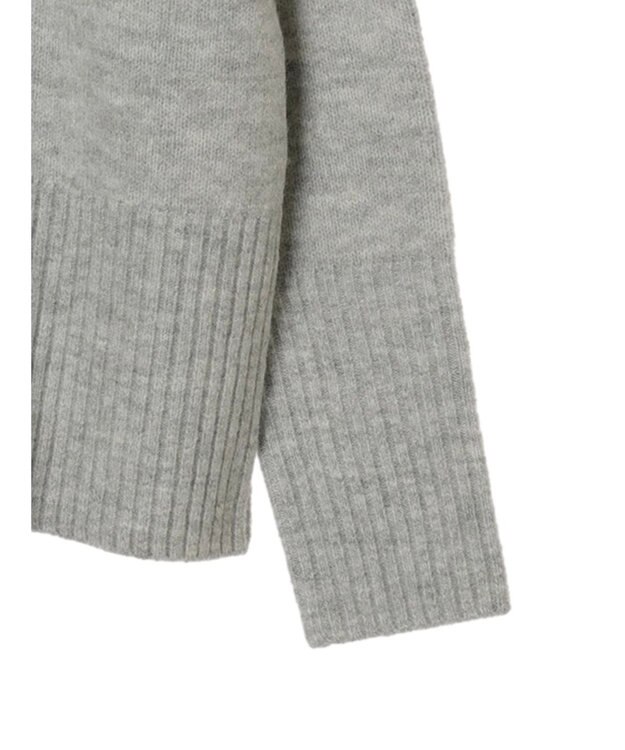 Green Parks ｆｕｗａっとメランジ袖リブ長めニットプルオーバー Light Gray