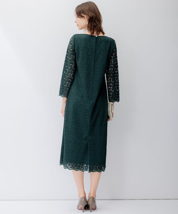 23区 【APPLAUDIR】オプティカルフラワーレース ドレス グリーン系