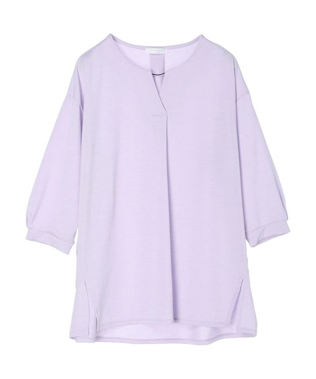 Green Parks バー付き７分袖ブラウソー Purple