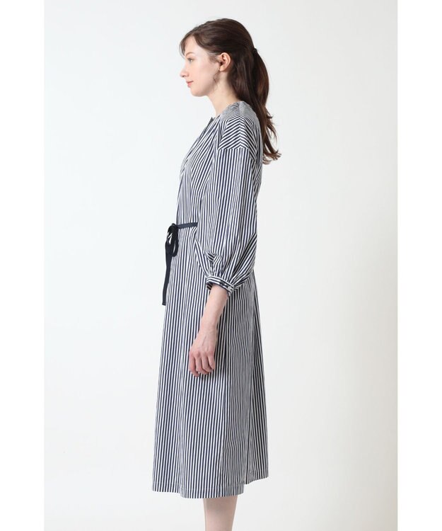 DAKS コットン ギャザーワンピース ネイビー