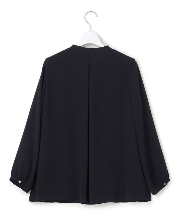 23区 L 【洗える】ジョーゼットフリル  カットソー ネイビー系