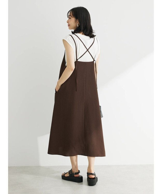Green Parks 表面感キャミワンピース Brown