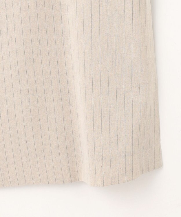 23区 L 【CLASSY.6月号掲載/洗える】リネンレーヨンストレッチ ジレ ベージュストライプ