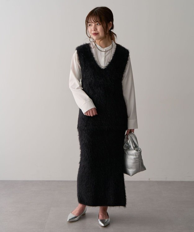 Green Parks ・Ｐｅｔｉｔ　Ｆｌｅｕｒ　シャギーニットスカート Black