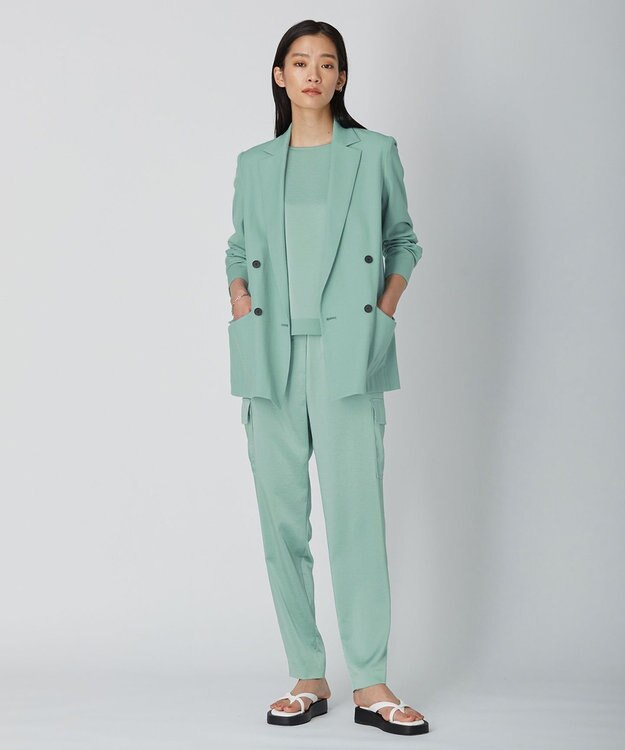 ICB 【WEB限定カラーあり・洗える】Calm プルオーバーブラウス ジェイドグリーン系