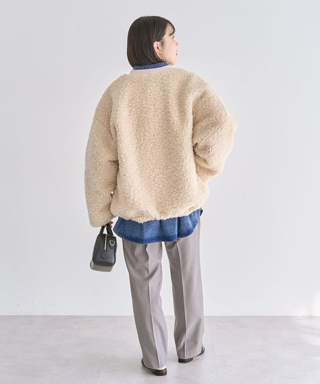 Green Parks あったか裏起毛きれいシルエットパンツ Stripe