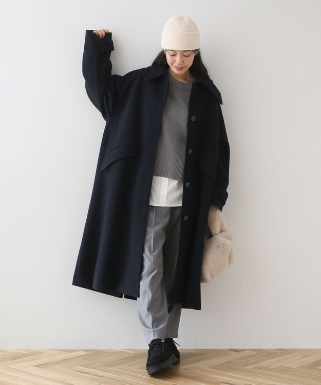 Green Parks あったか裏起毛きれいシルエットパンツ Black