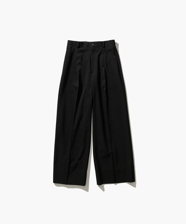 ATON WOOL GABARDINE | ワイドパンツ BLACK